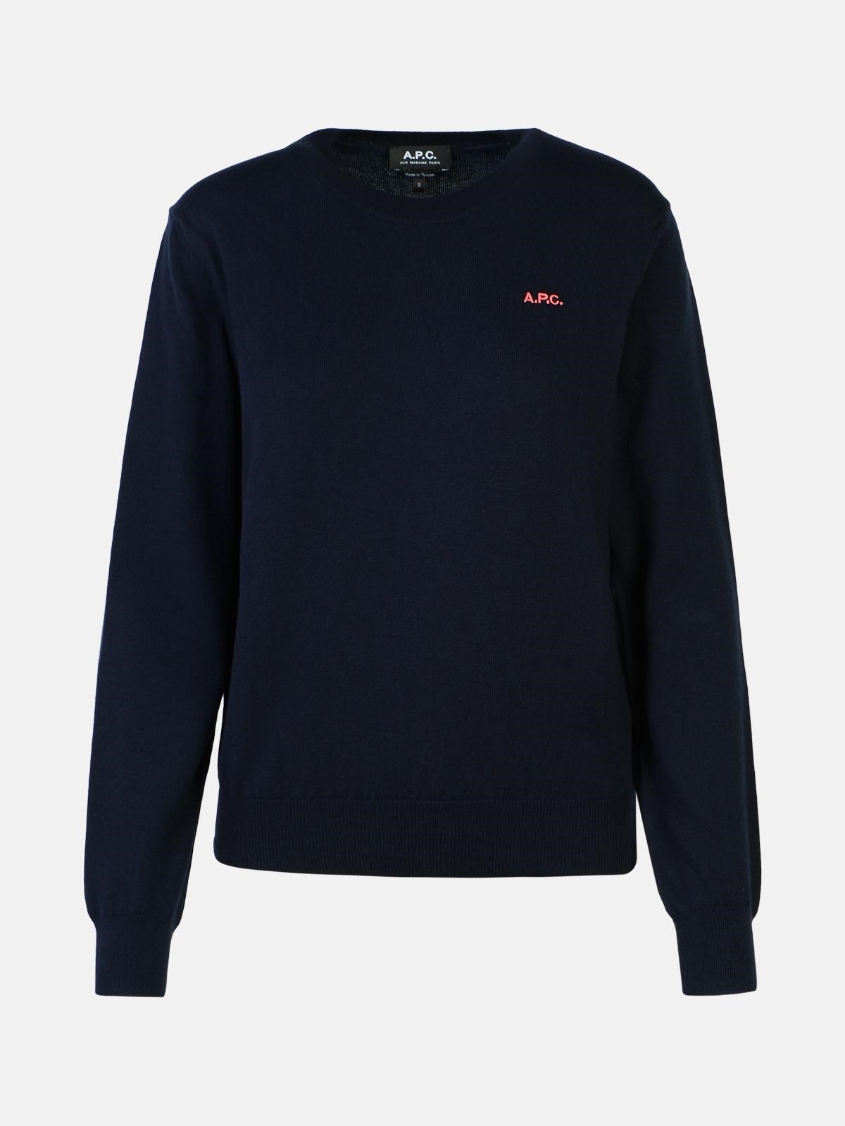 'VICTORIA' NAVY BLUE COTTON SWEATER - 1