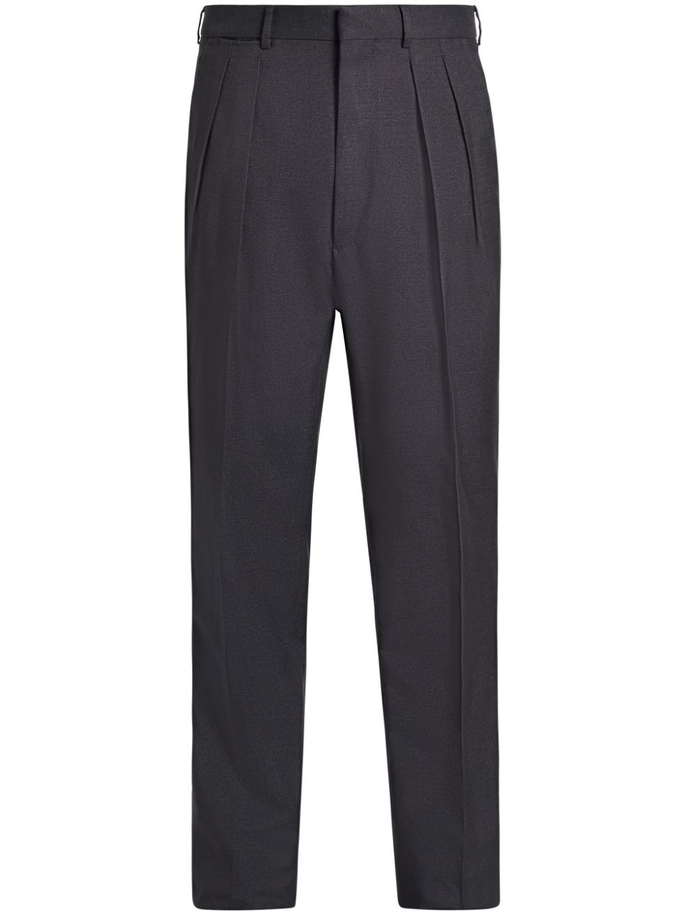 pleated silk trousers - 1