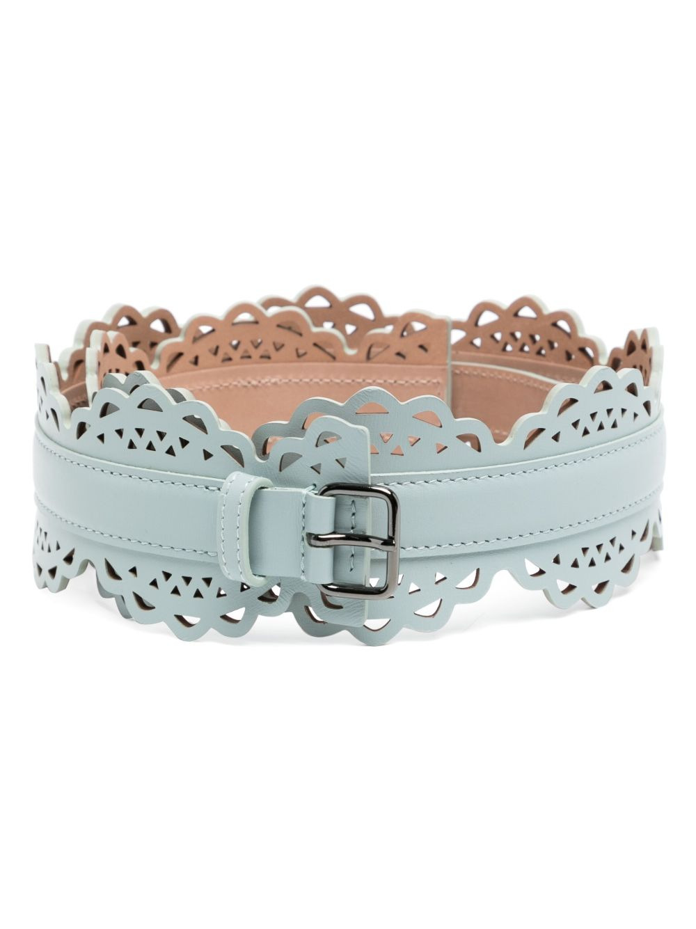 laser-cut leather belt - 1
