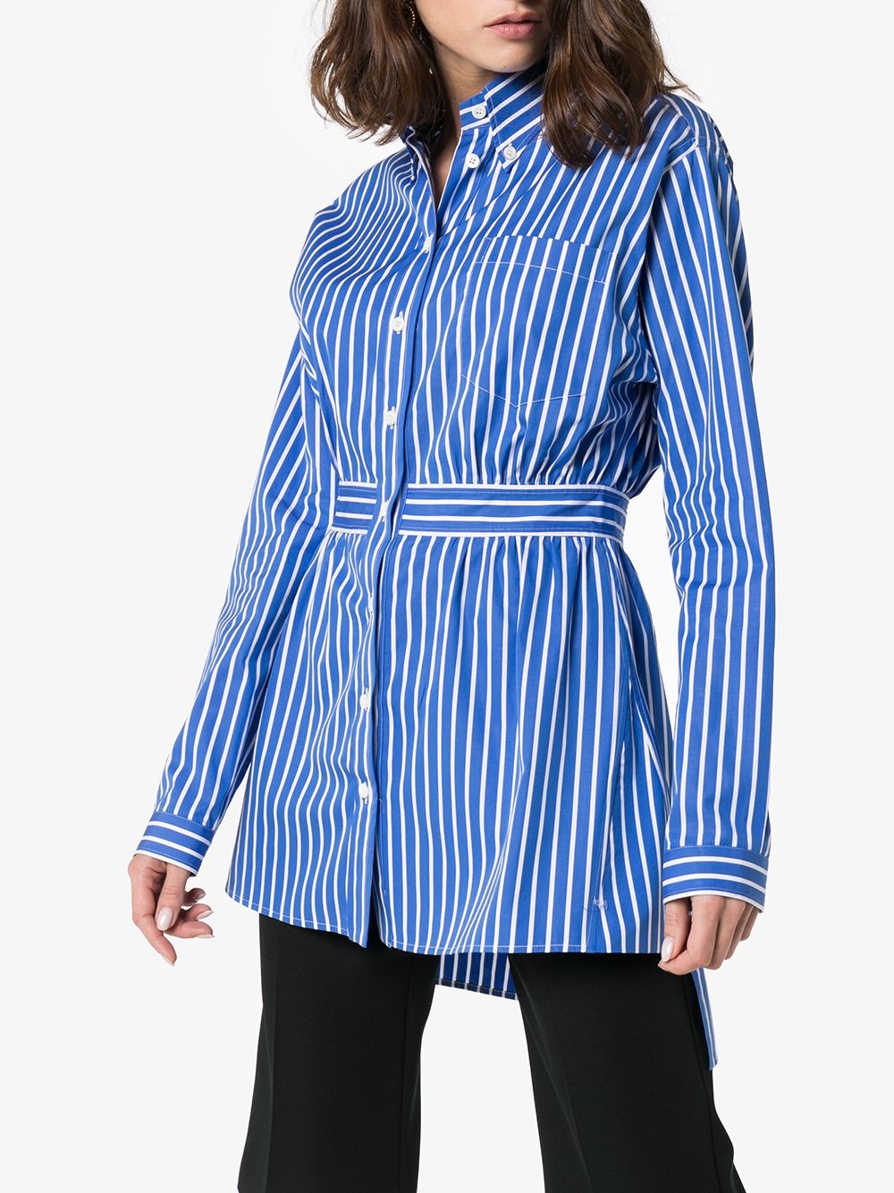 striped poplin shirt - 3