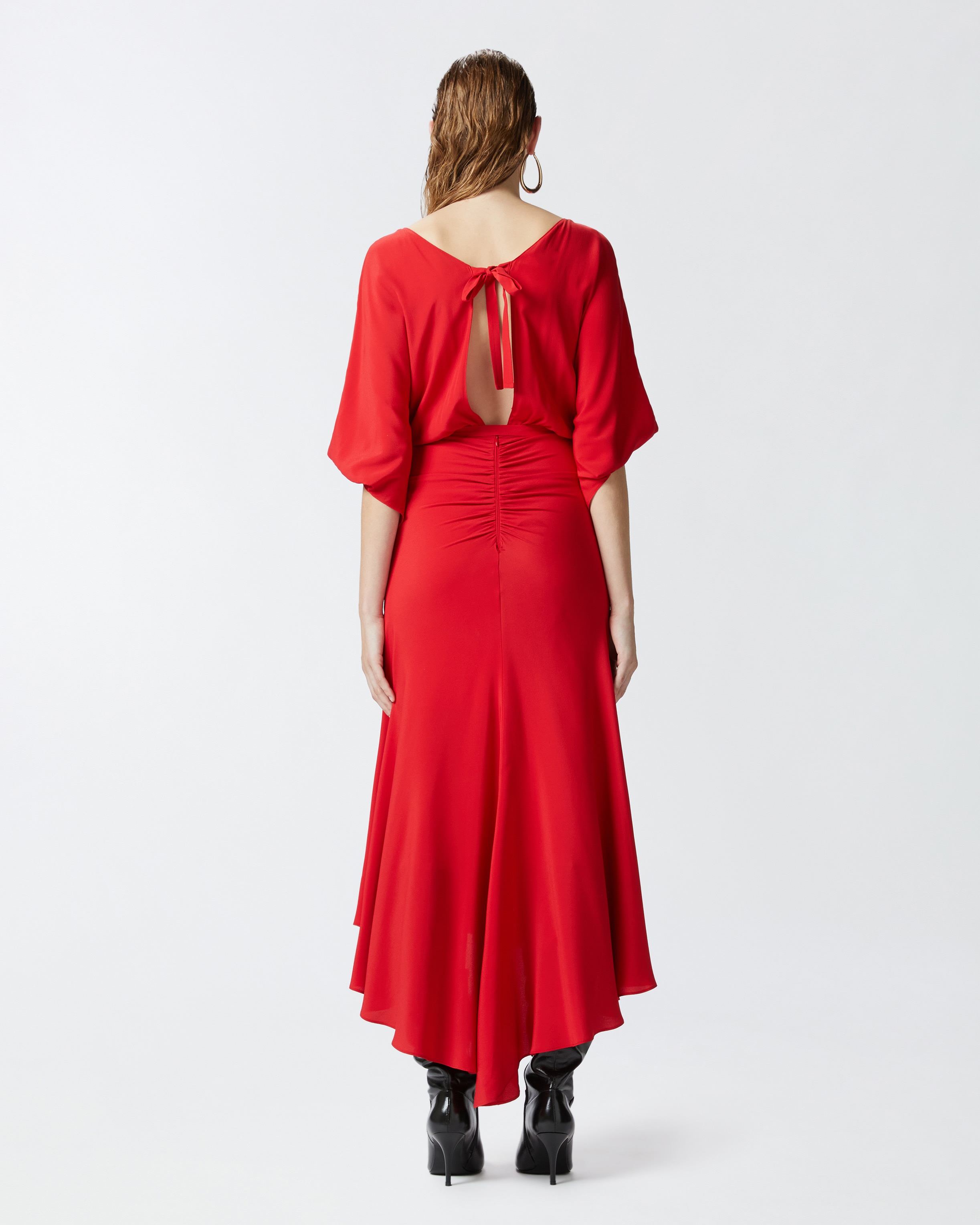PINKO LONG SILK-BLEND CREPE DRESS | REVERSIBLE PINKO LONG SILK-BLEND CREPE DRESS | REVERSIBLE