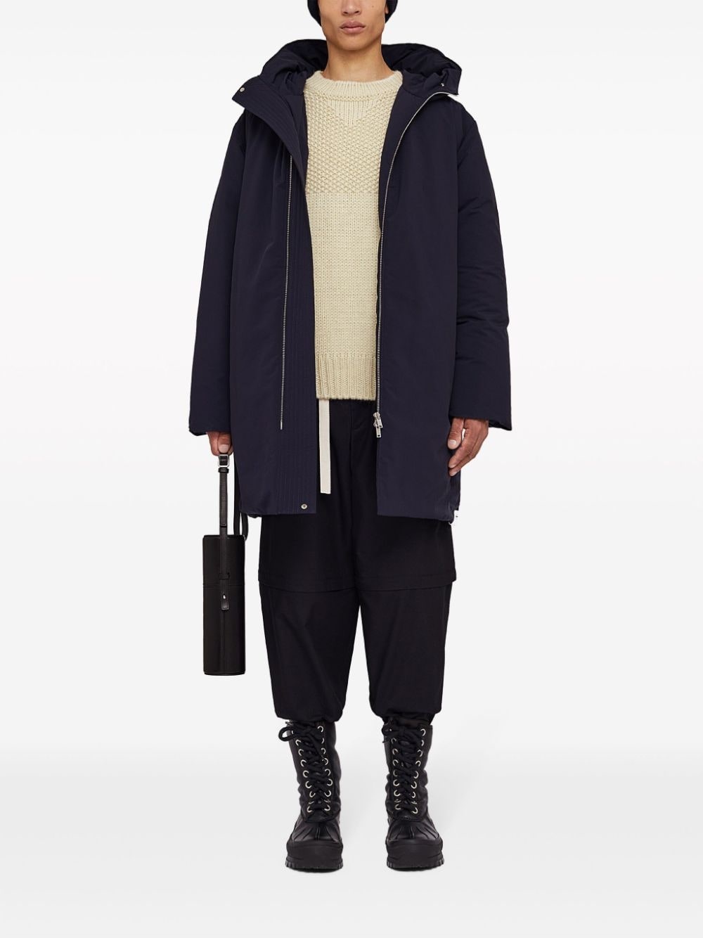mid-length hooded down jacket - 2