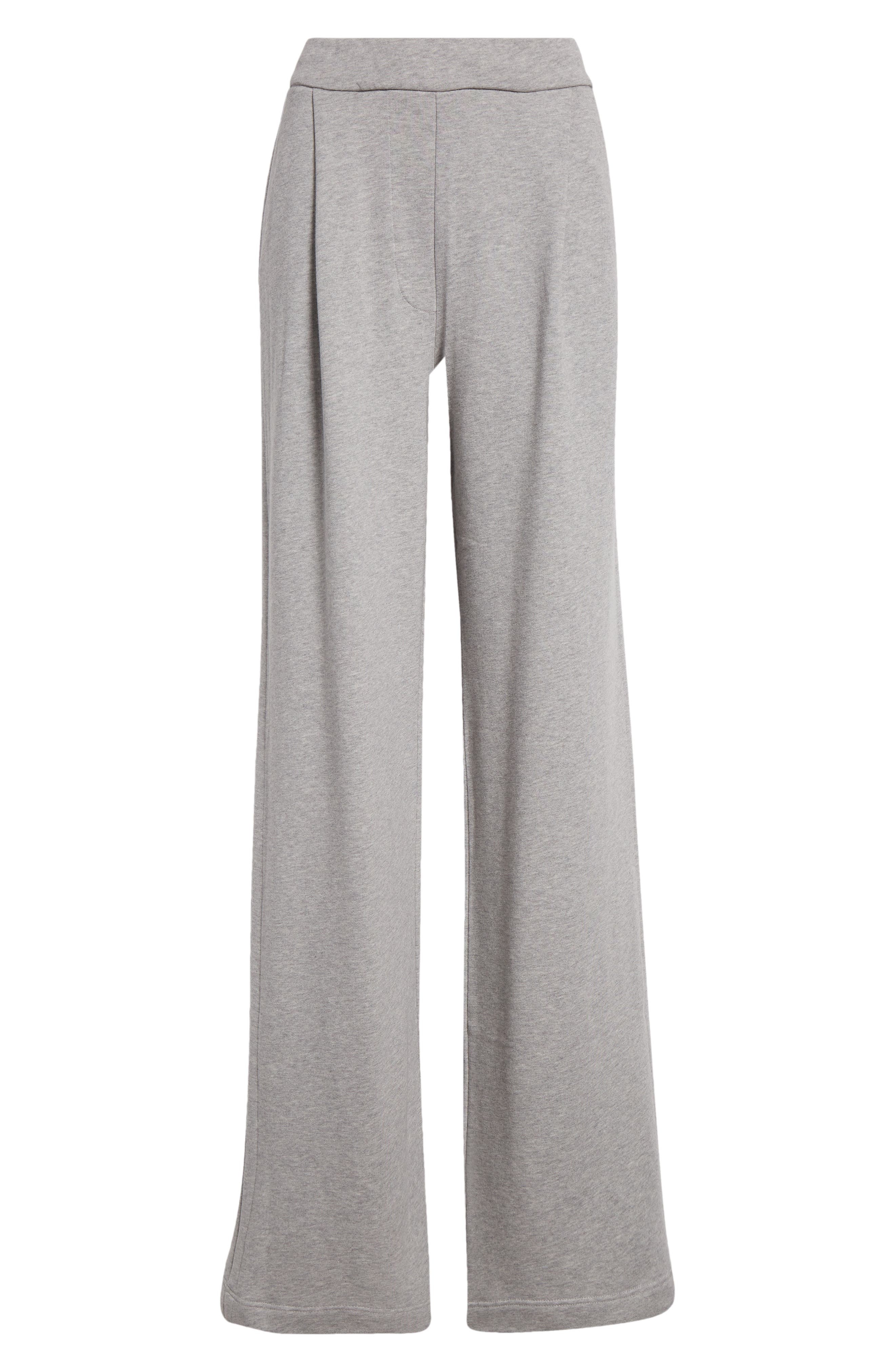Dries Van Noten Hartia Pleated Cotton Wide Leg Sweatpants in Grey Melange at Nordstrom - 6