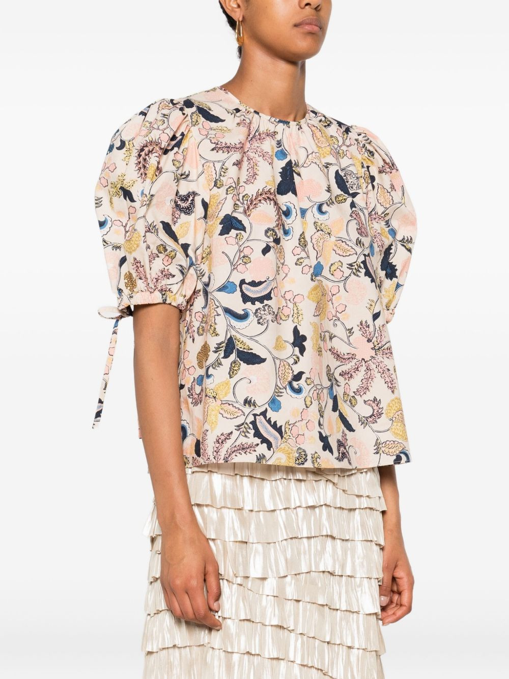 floral-print T-shirt - 3