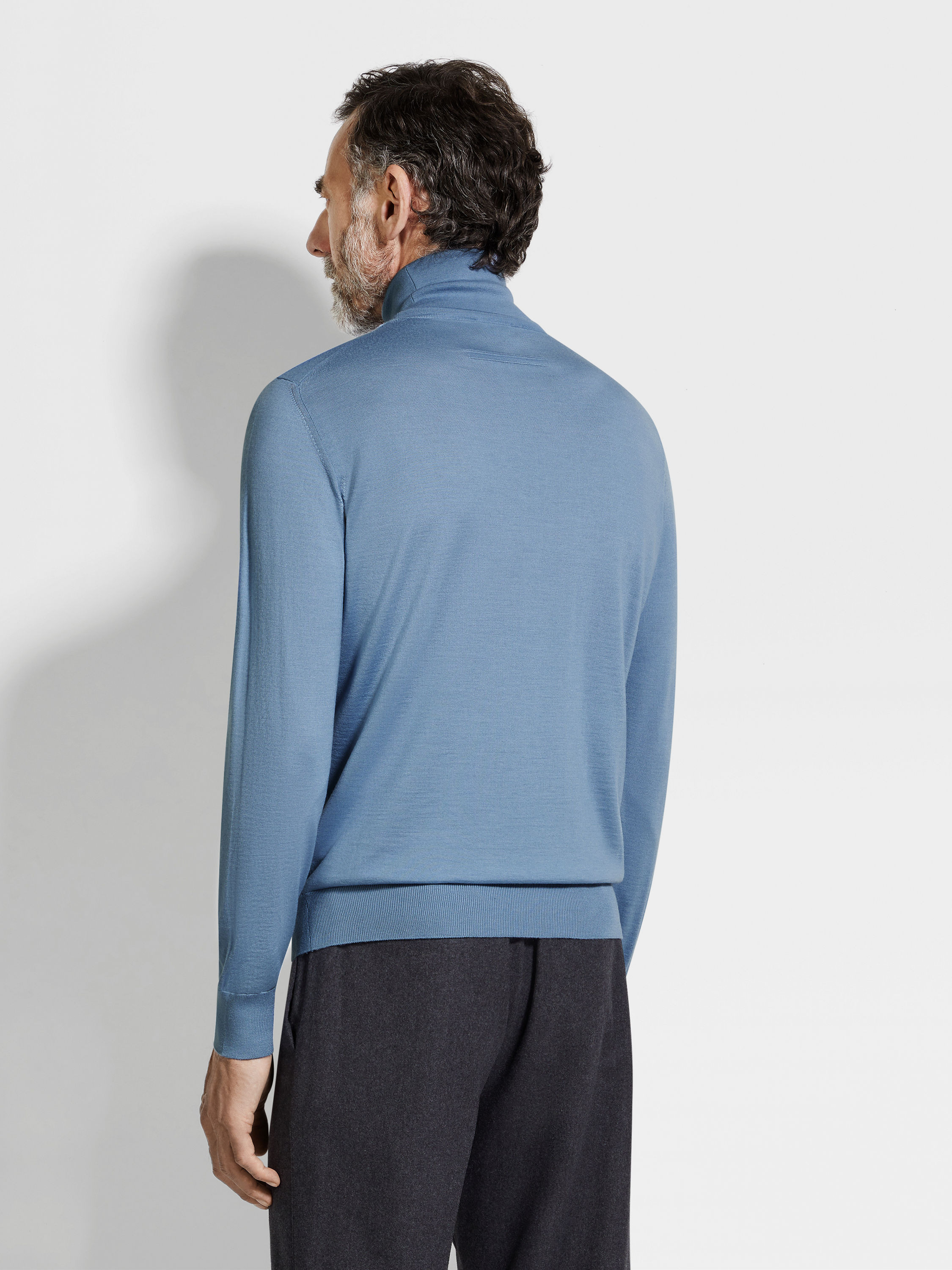 LIGHT BLUE MÉLANGE CASHSETA TURTLENECK - 5