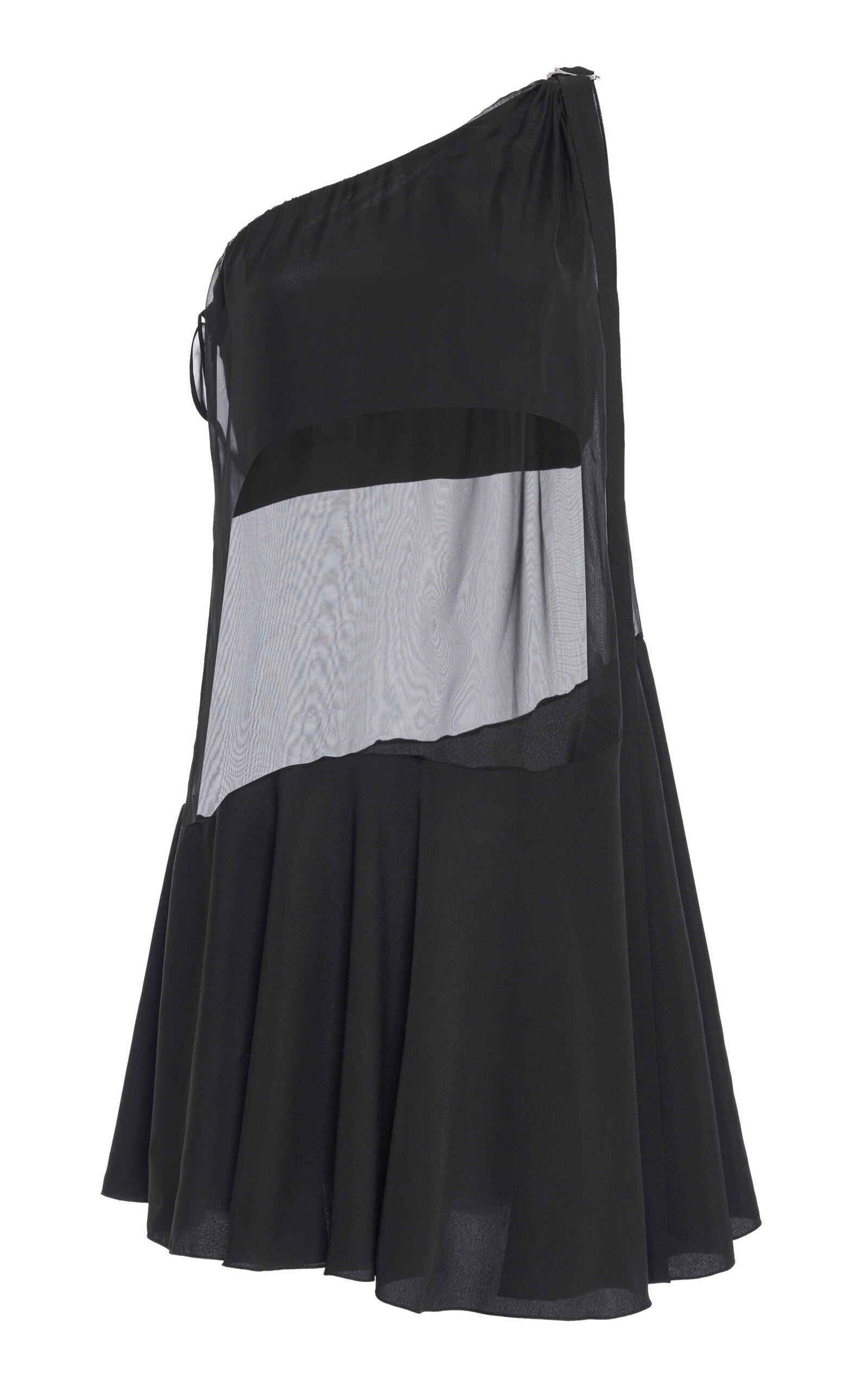 Asymmetric Flared Mini Dress black - 1