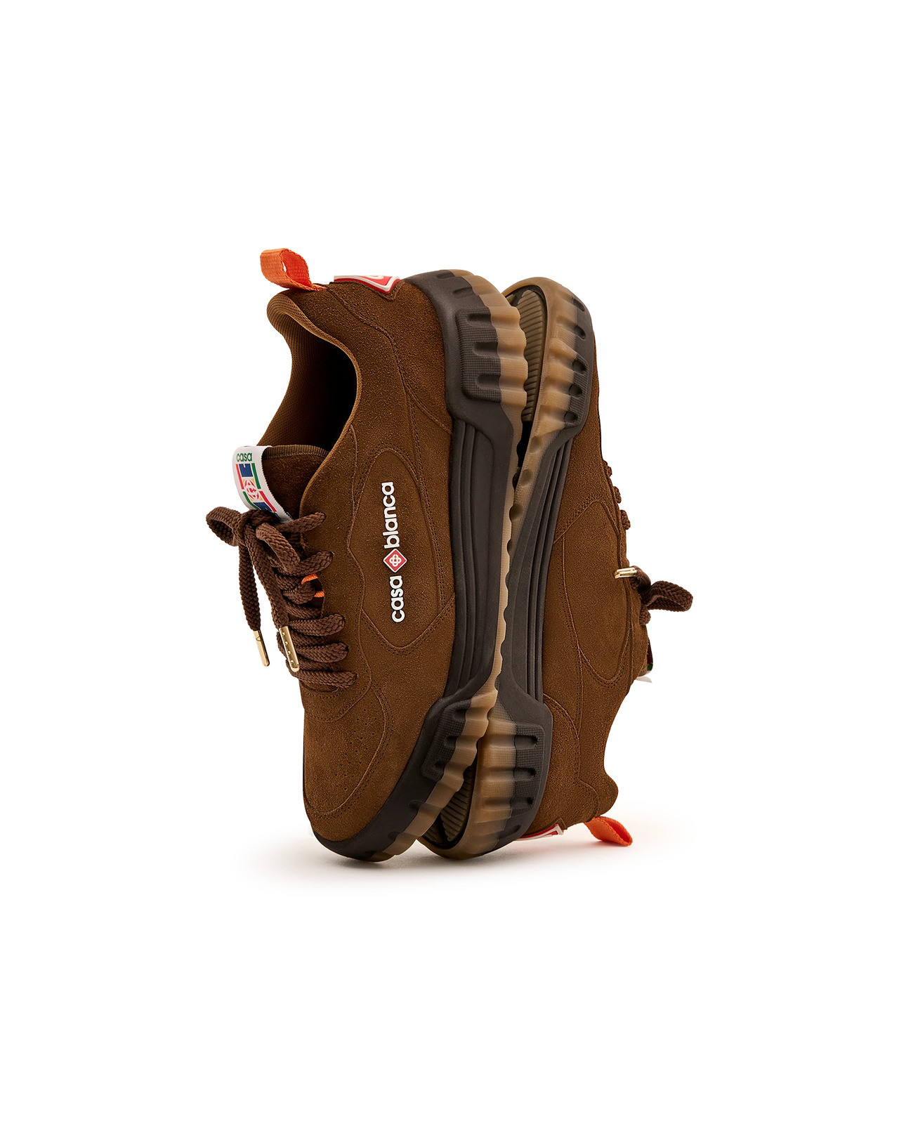 Women's Brown Suede Court Sneaker | Casablanca Paris - 3