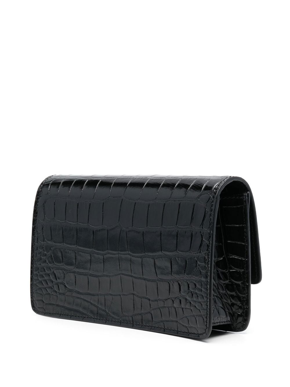 Superheroin crocodile-embossed clutch bag - 3