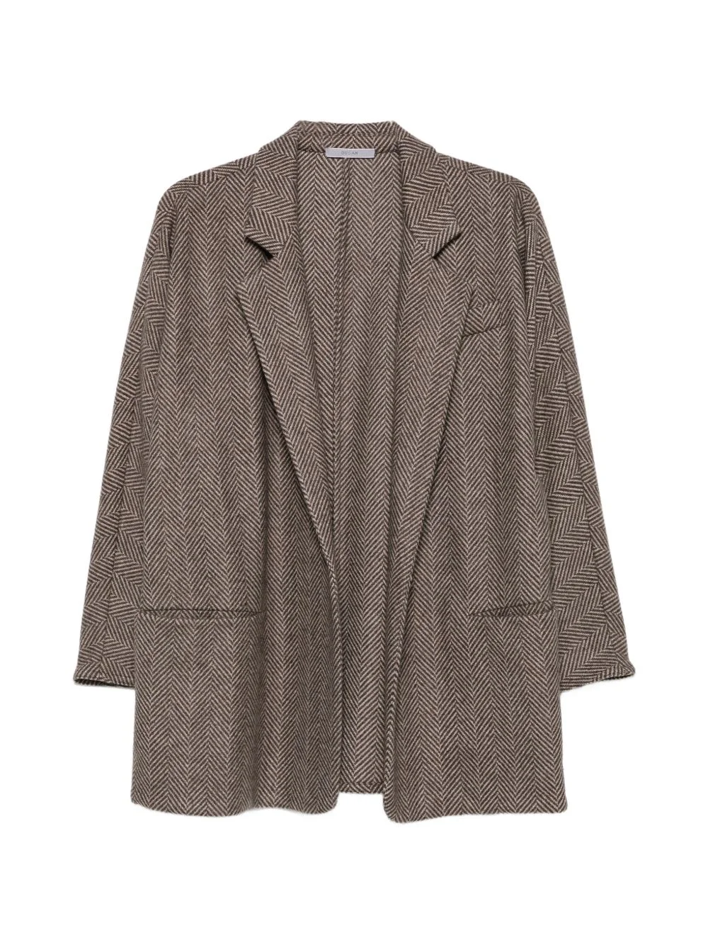 herringbone-pattern notch-lapel jacket - 1