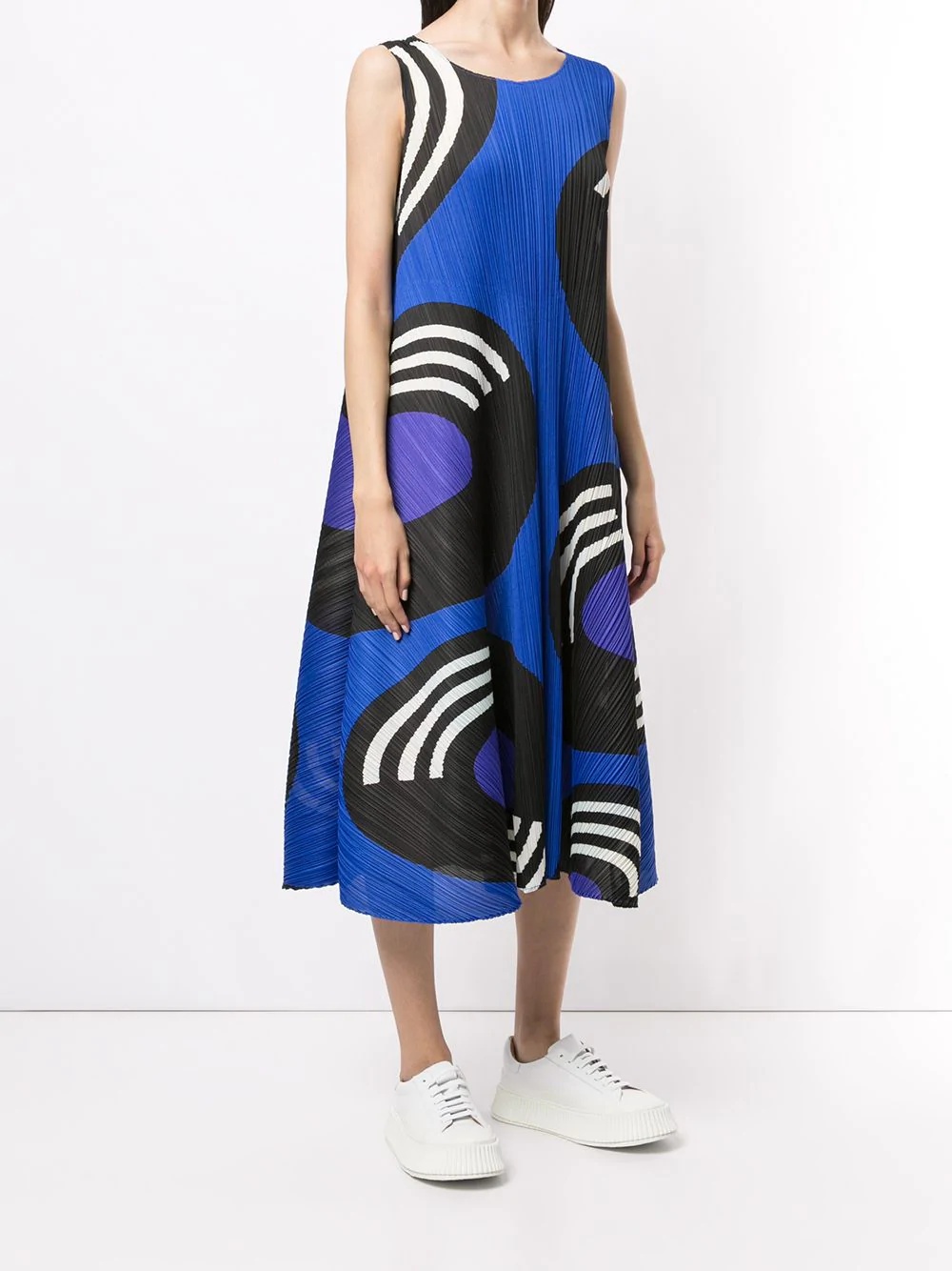 record print plissé dress - 3