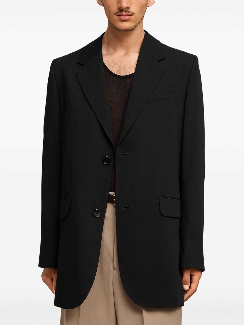 single-breasted virgin wool blazer - 5