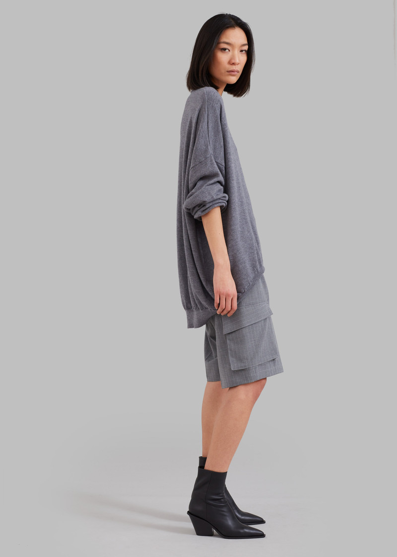 Meriel Wool Polo Sweater - Grey 8