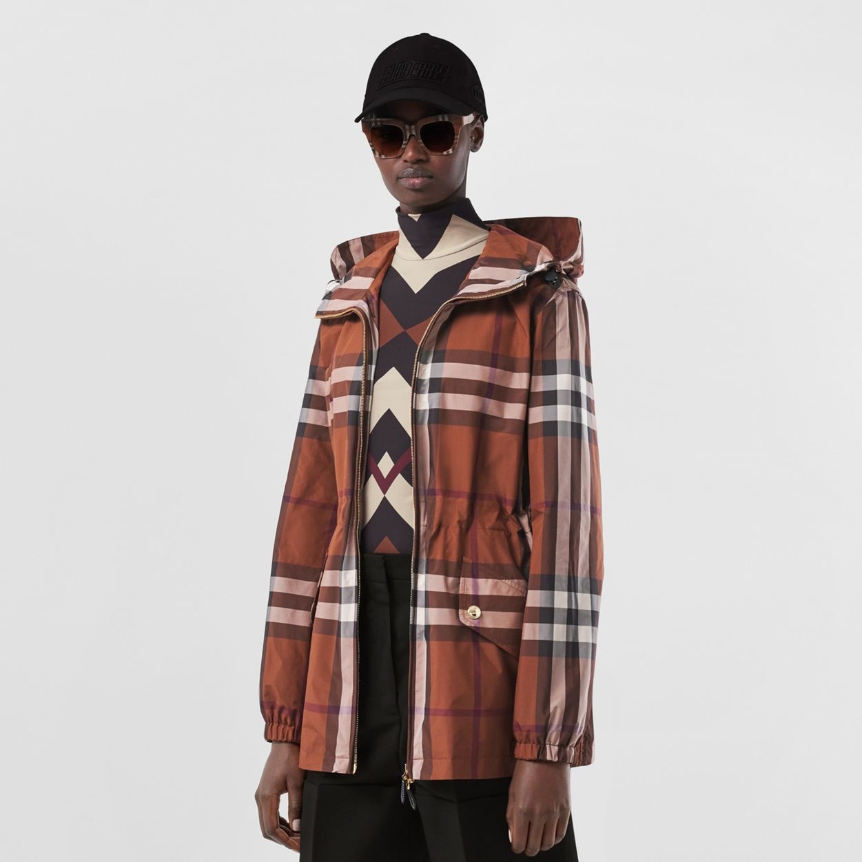 Check Lightweight Short Parka - 6