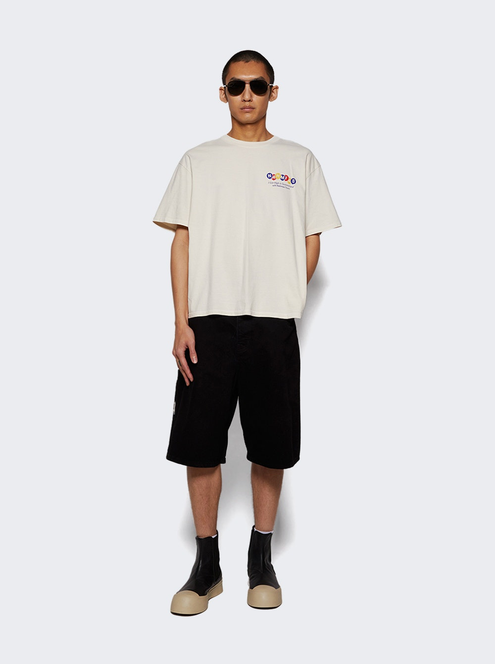 Denim Baggy Carpenter Shorts Black - 5