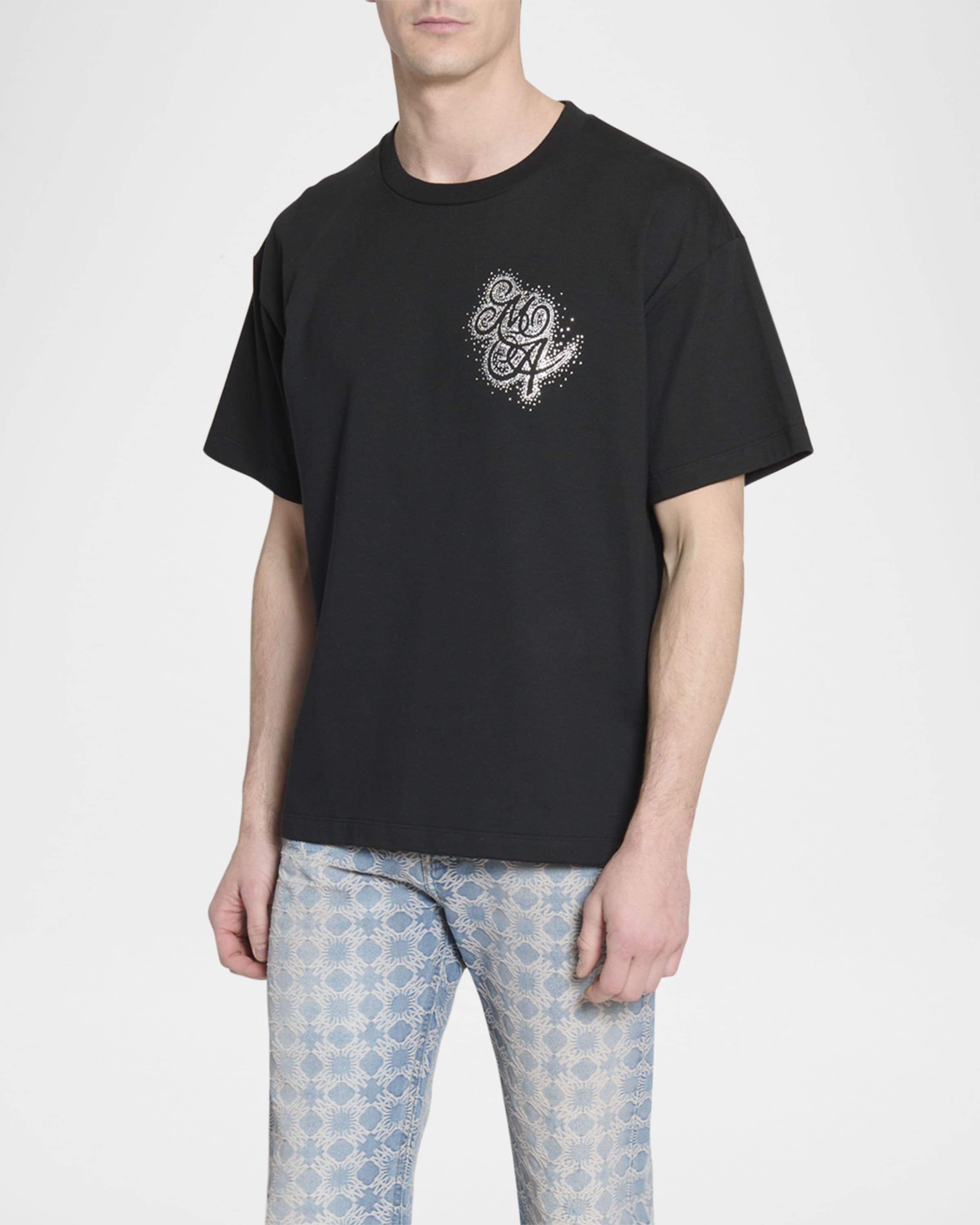 AMIRI Men's Crystal Burst MA Swirl Crewneck T-Shirt