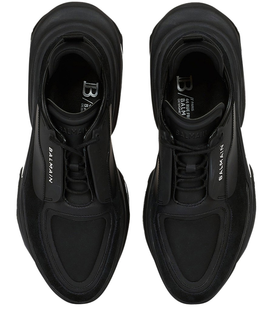 B-Bold leather and neoprene sneakers - 5