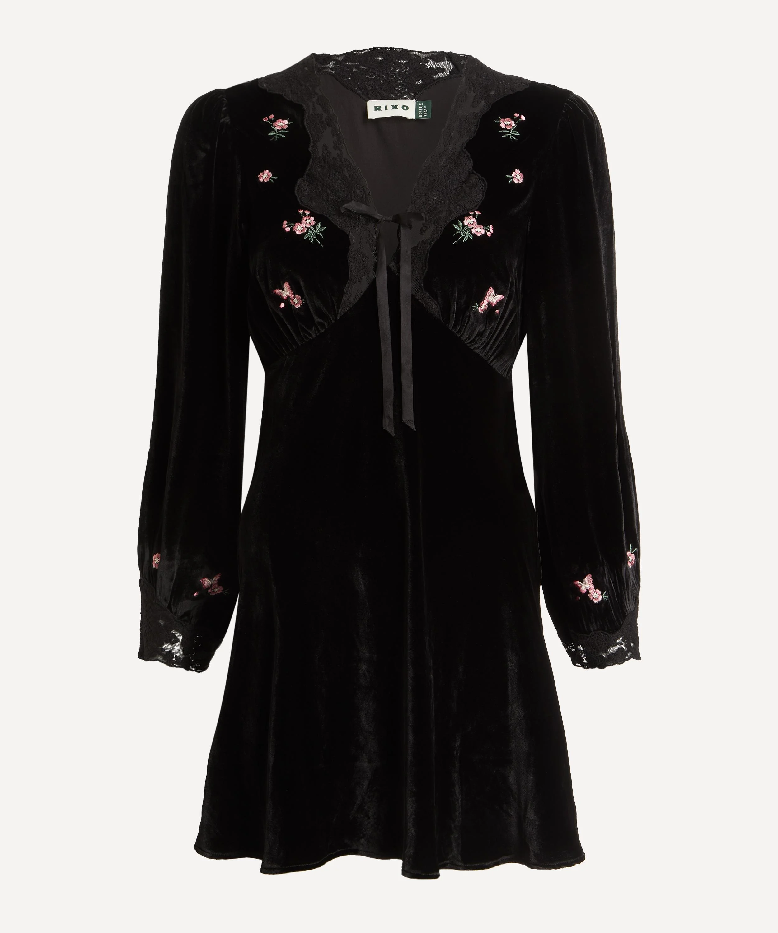 Carolina Velvet Dress in Sierra Bloom Embroidery - 1