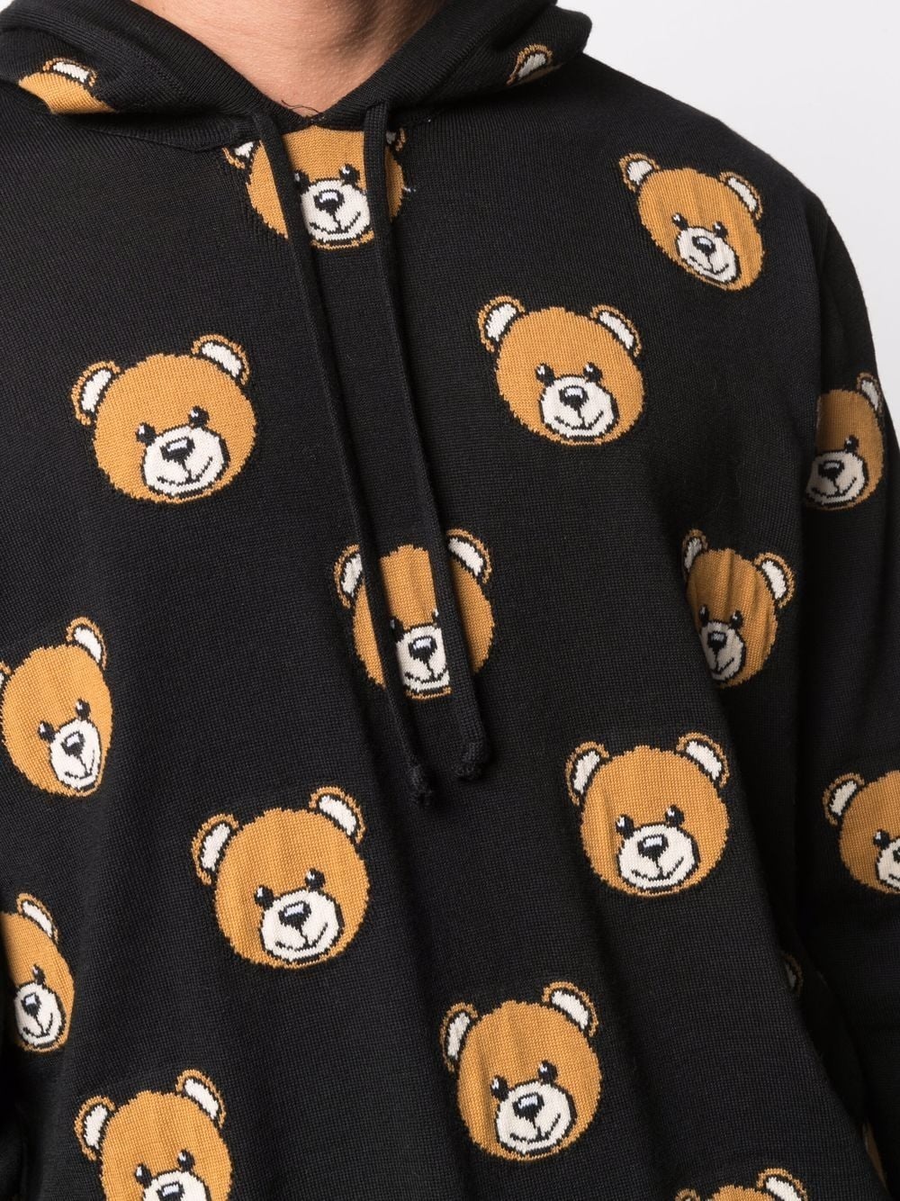 teddy-print wool hoodie - 5