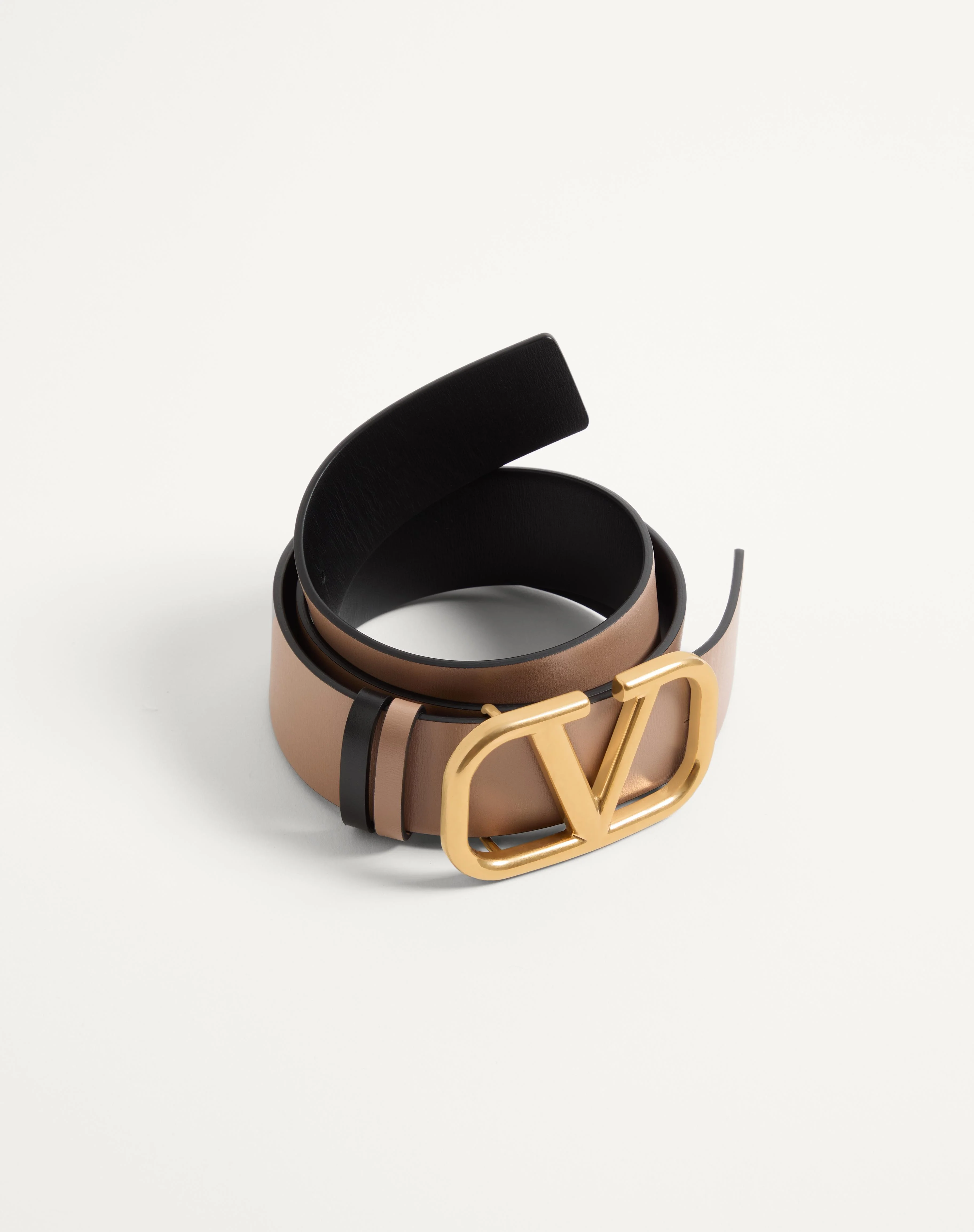 Valentino REVERSIBLE VLOGO SIGNATURE BELT IN GLOSSY CALFSKIN 
