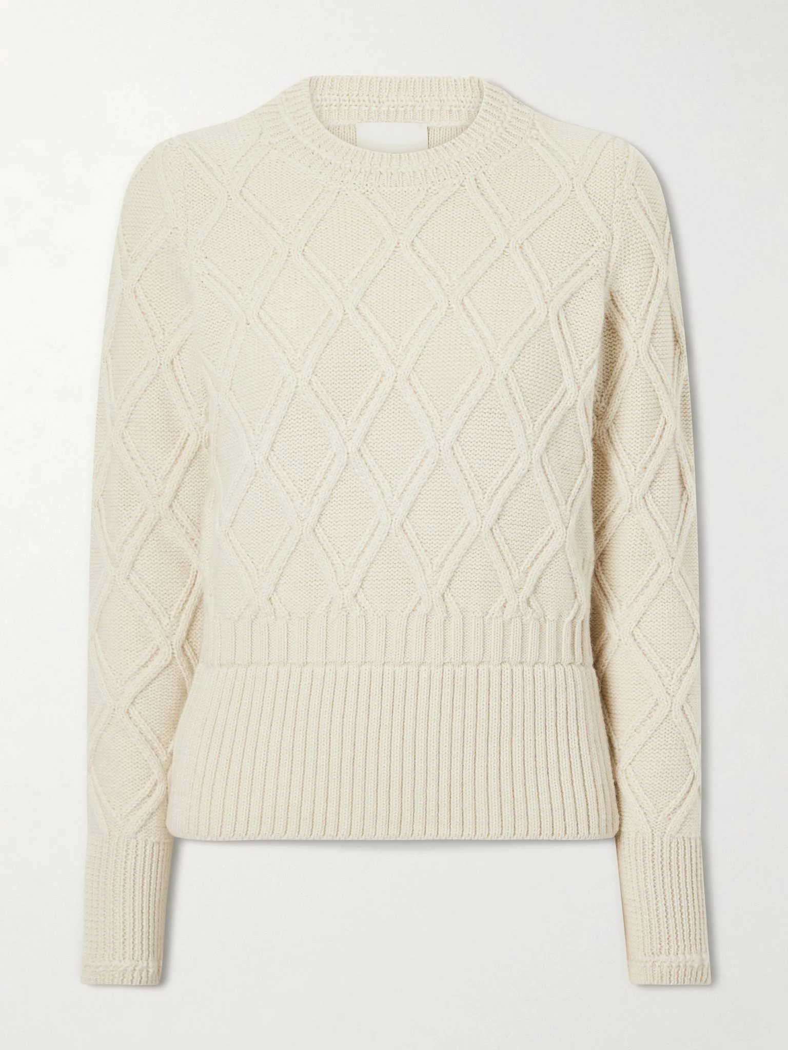 Holly knitted Alpaca and wool-blend sweatshirt Ecru - 1