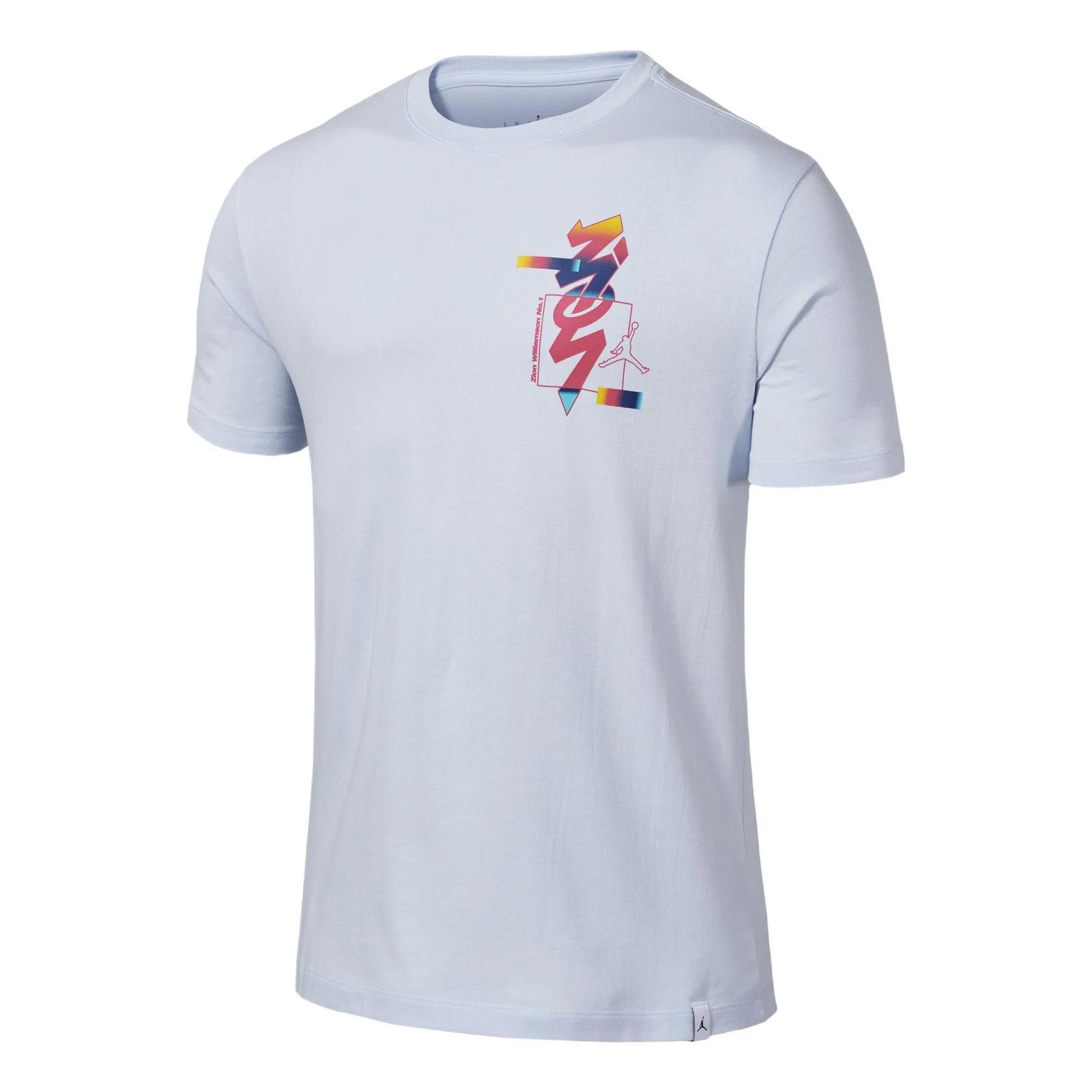 Men's Air Jordan x Zion Crossover Alphabet Printing Round Neck Short Sleeve White T-Shirt DR2125-453 - 1