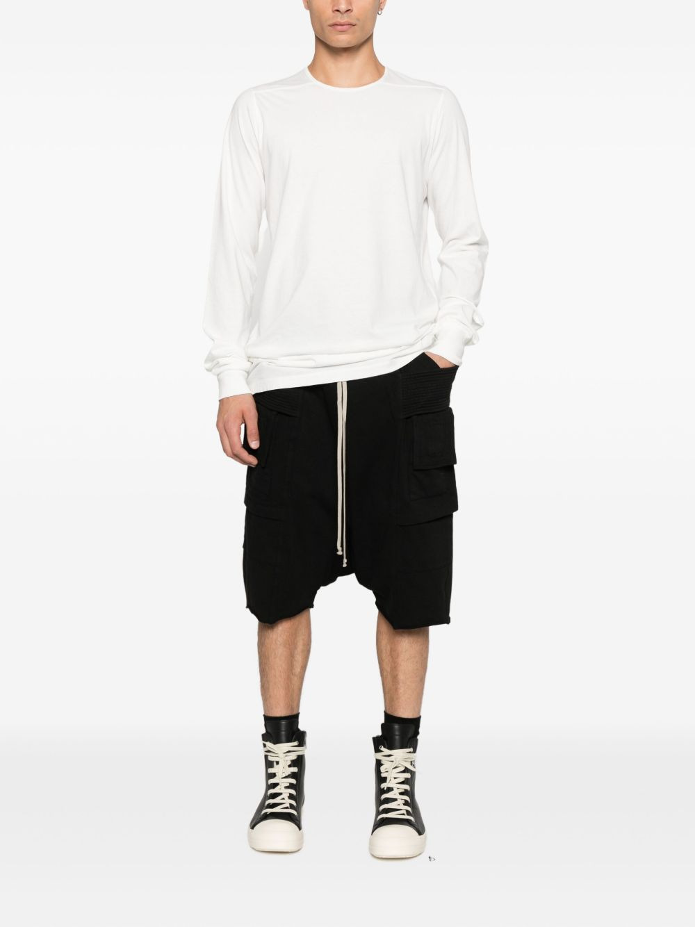 long-sleeve tie-detail T-shirt - 2