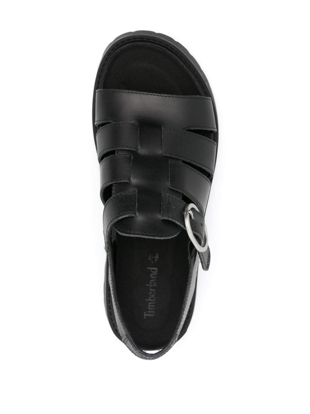logo-debossed leather sandals - 4