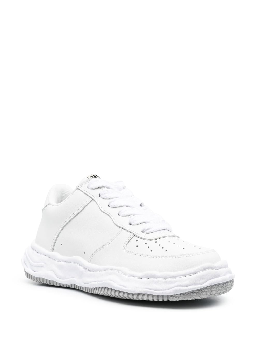 perforated-detail low-top sneakers - 2