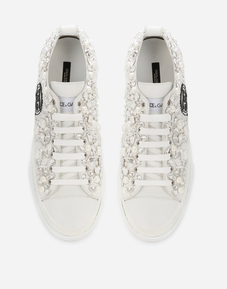 Calfskin nappa Portofino Light sneakers with all-over embroidery - 4