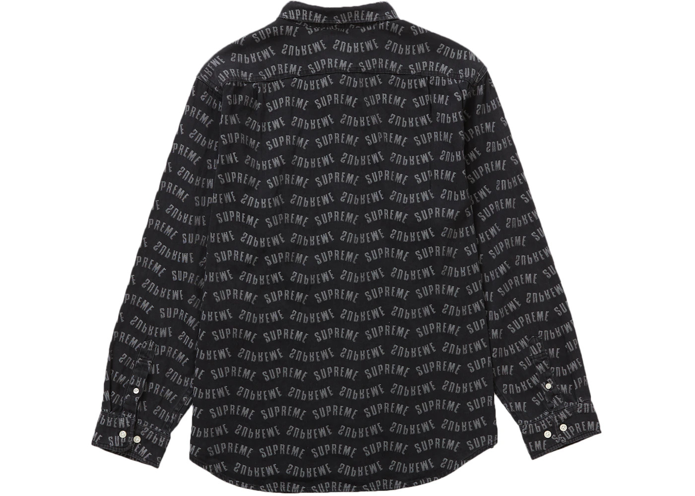 Supreme Arc Jacquard Denim Shirt Black - 2