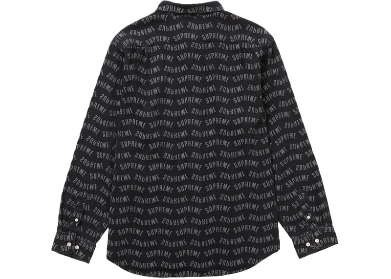Supreme Supreme Arc Jacquard Denim Shirt Black outlook