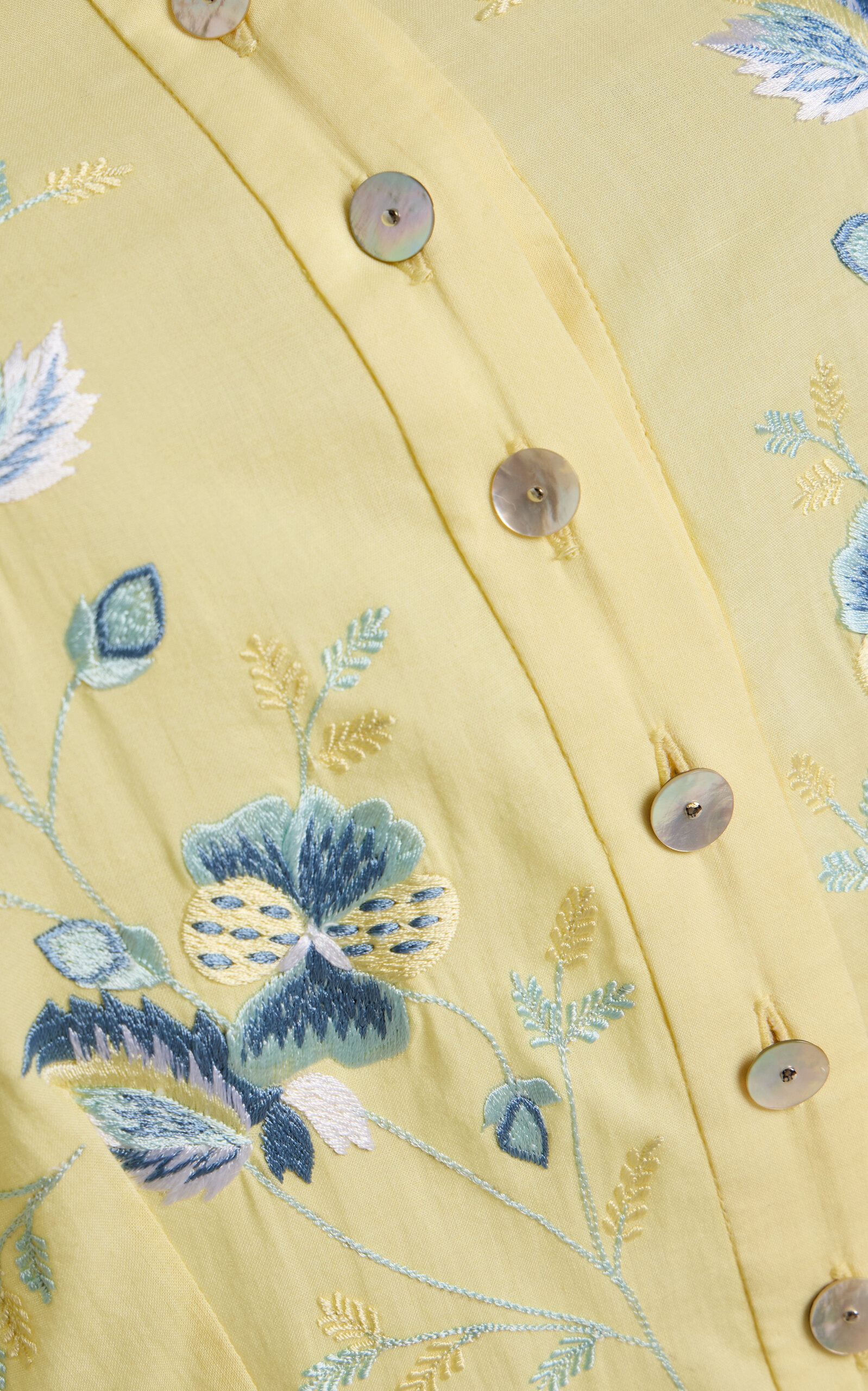 Juniper Embroidered-Cotton Shirt yellow - 5