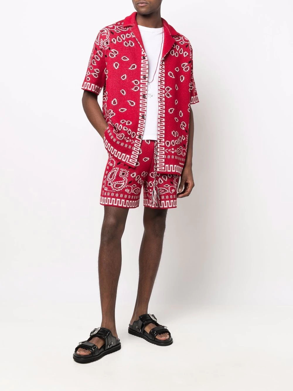 bandana-print piqué-cotton short sleeve shirt - 2