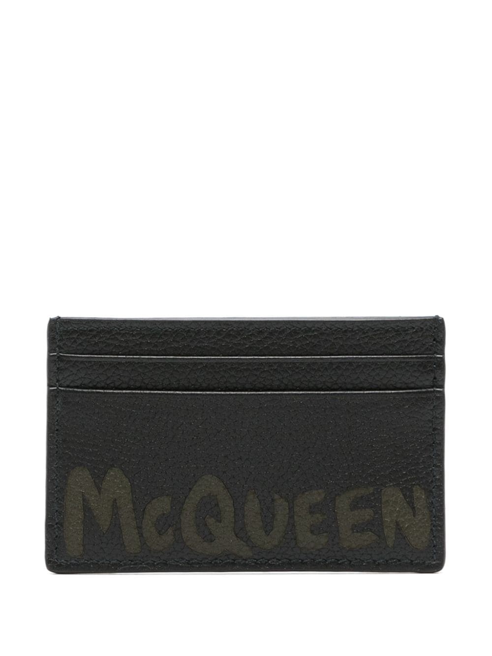 Graffiti pebbled-leather cardholder - 1