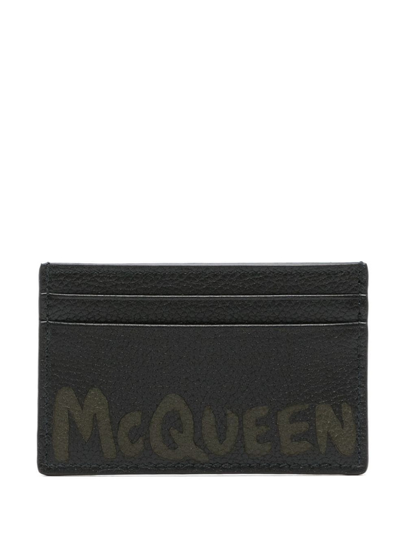 Graffiti pebbled-leather cardholder 1