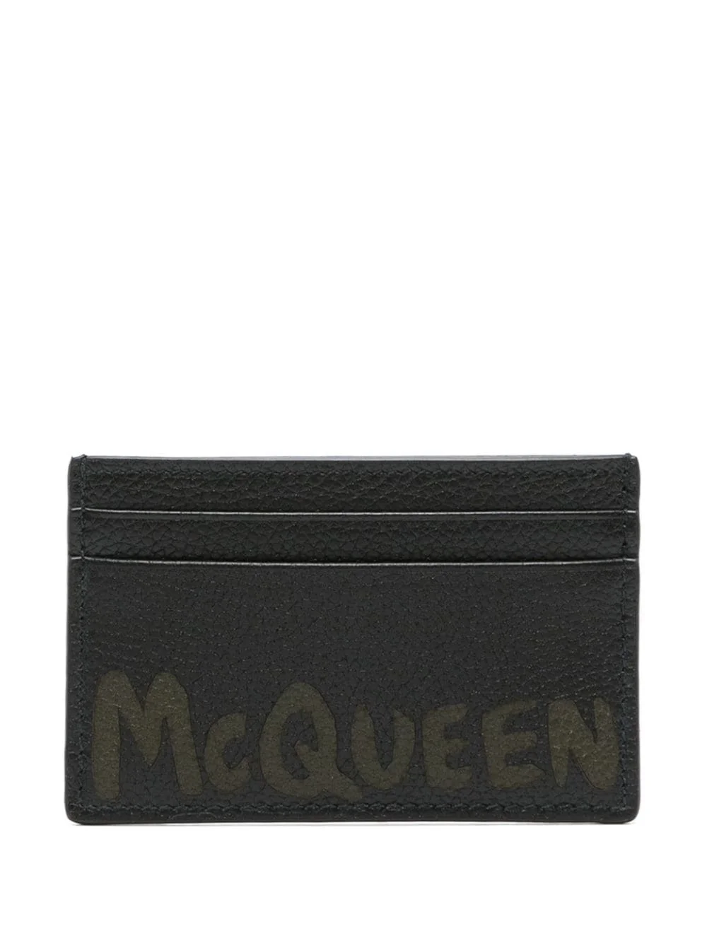 Graffiti pebbled-leather cardholder - 1