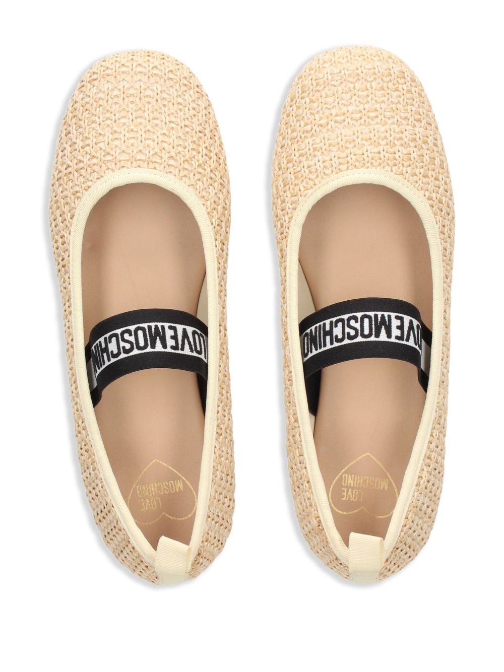 logo-strap ballerina shoes - 4