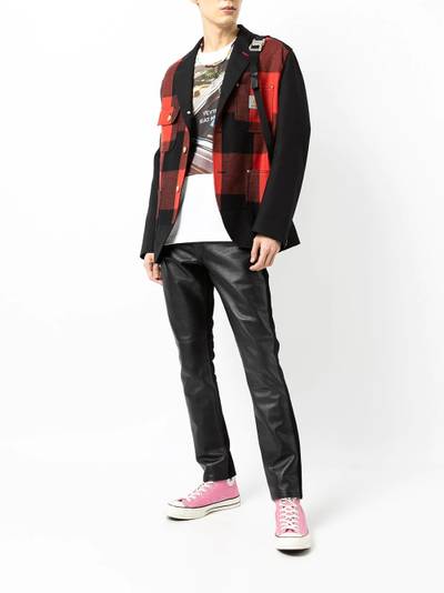 Junya Watanabe MAN plaid-check print blazer outlook