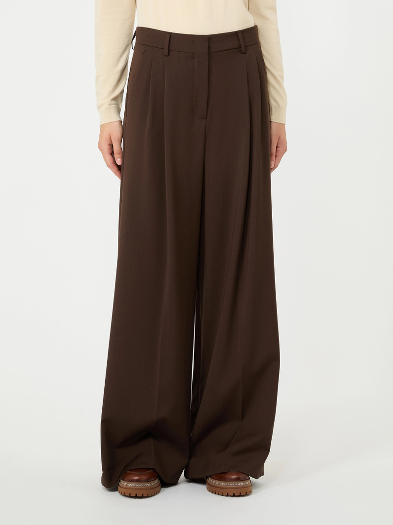 ADELFI Woollen cloth trousers - DARK BROWN 3