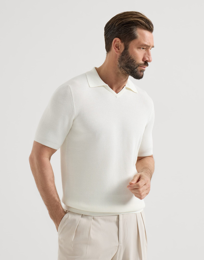 Cotton English rib knit polo 2