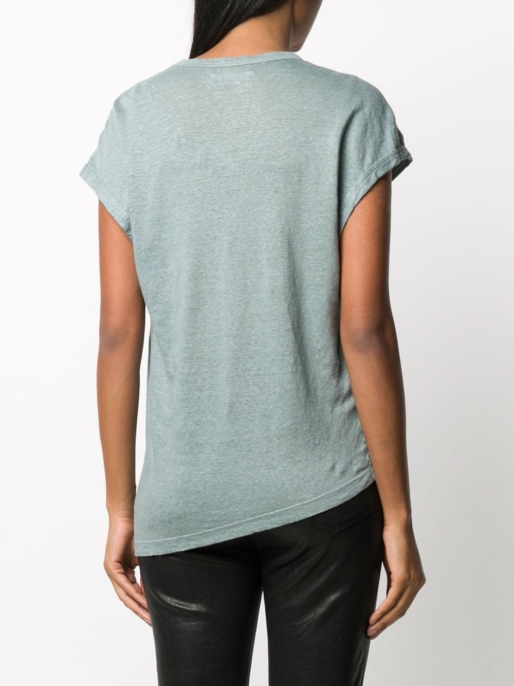 asymmetric hem T-shirt - 4