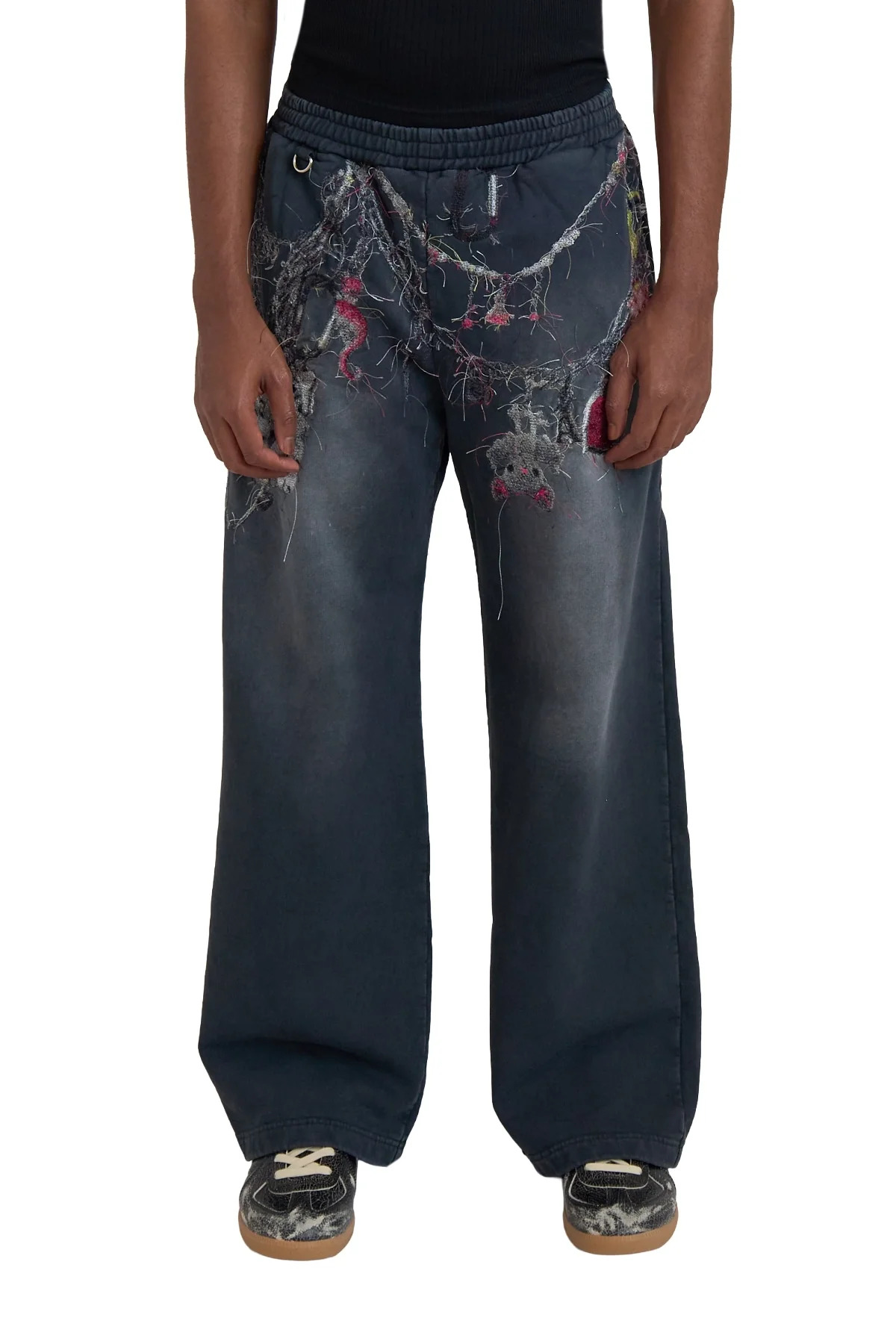 Doublet Embroidered Chain Sweatpants Black - 2
