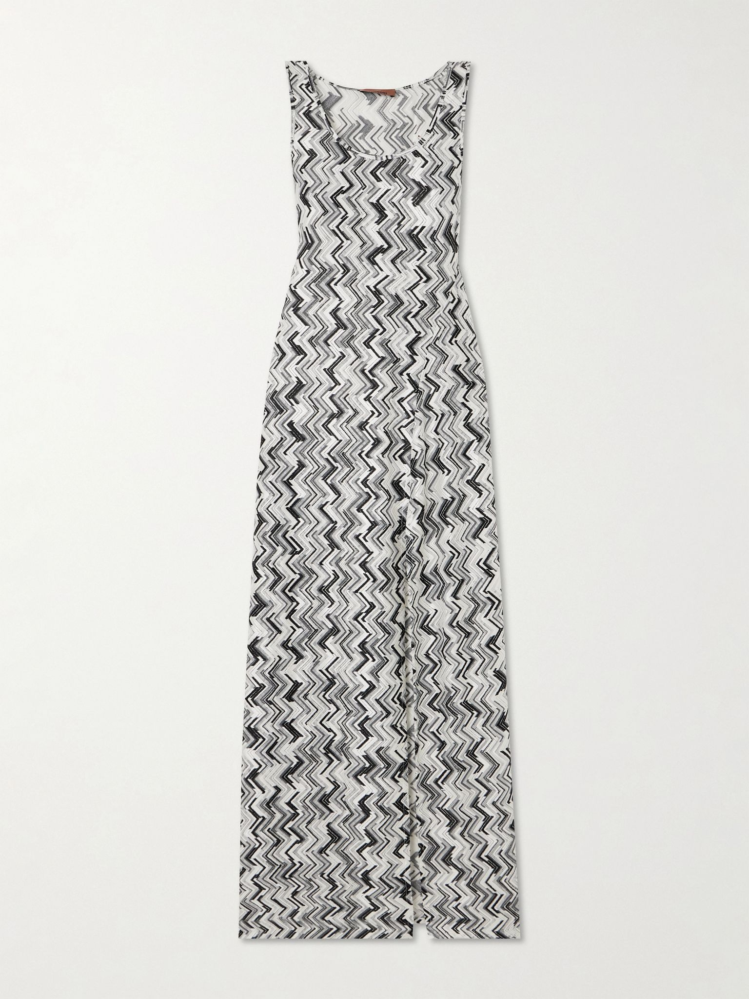 Striped embroidered crochet-knit coverup White - 1