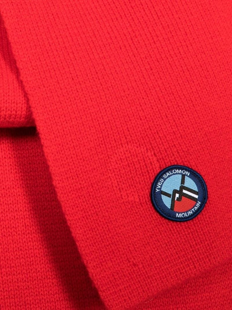 fine-knit logo-patch scarf - 3