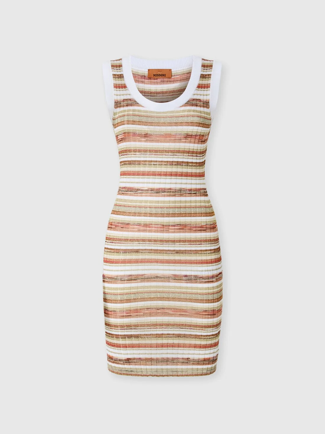 Sleeveless ribbed striped mini dress - 1