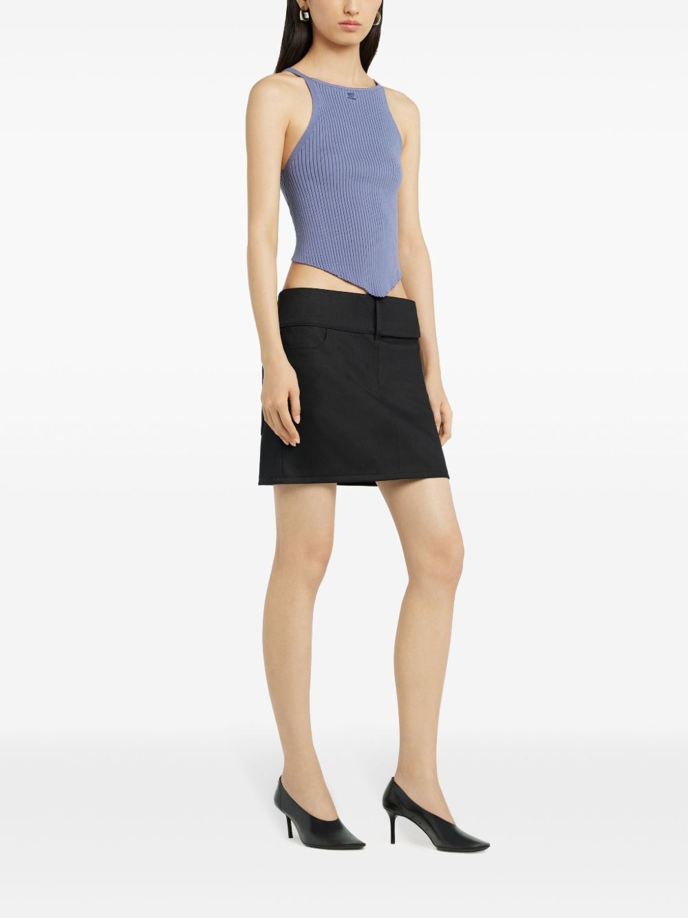 pointy ribbed-knit tank top - 3