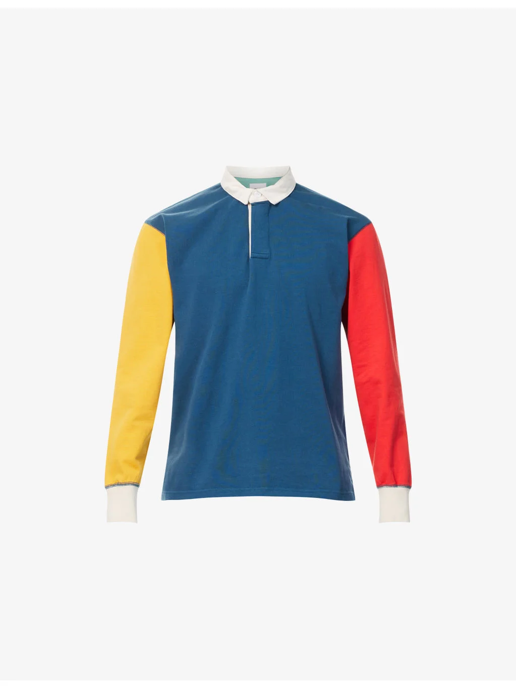 Colour-Block Classic-Collared Cotton Rugby Shirt - 1