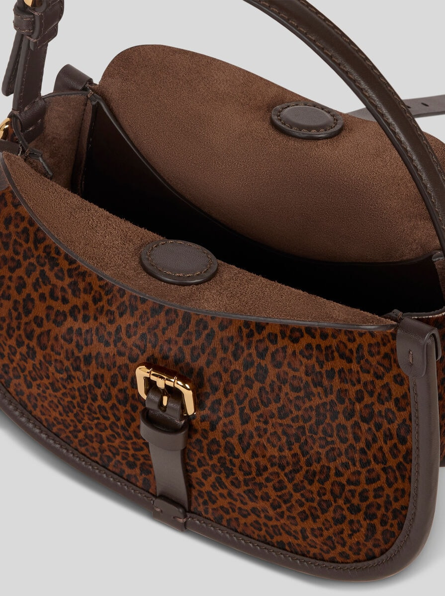 SMALL LEATHER PONY BAG WITH ANIMAL PRINT - 4