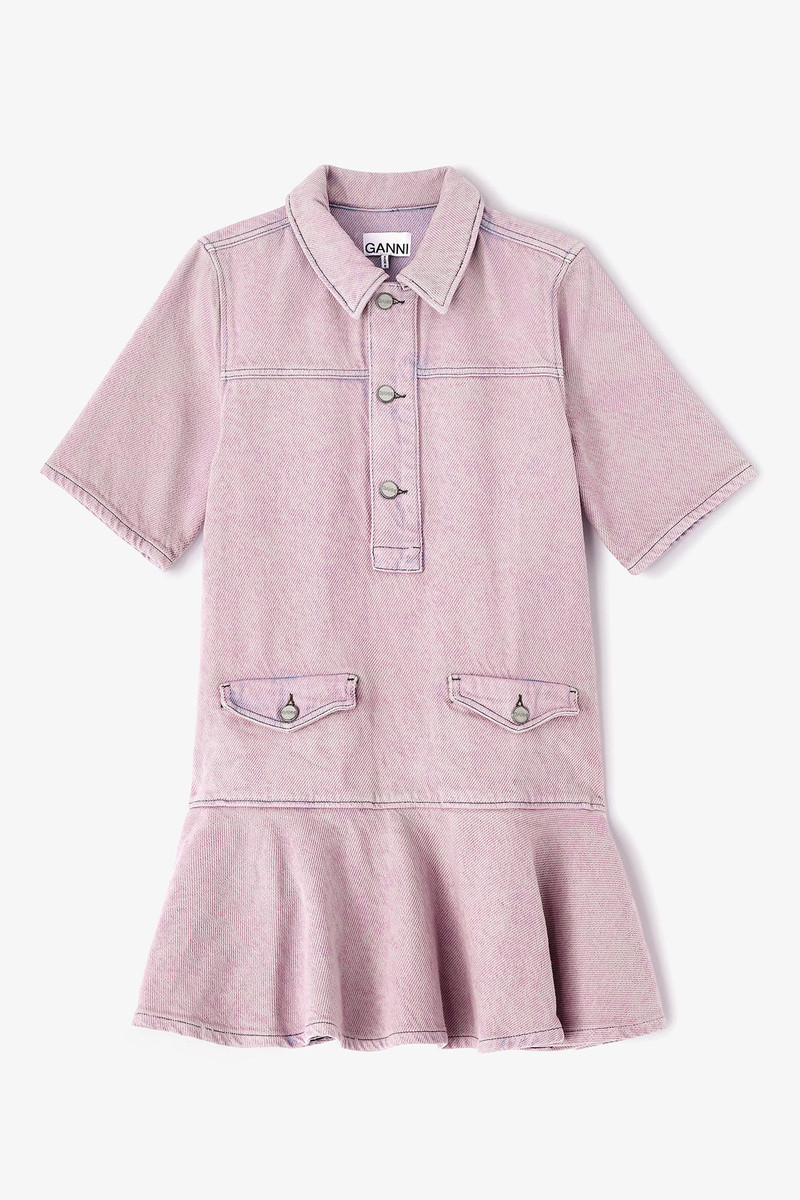 PINK WASHED DENIM DRESS 1