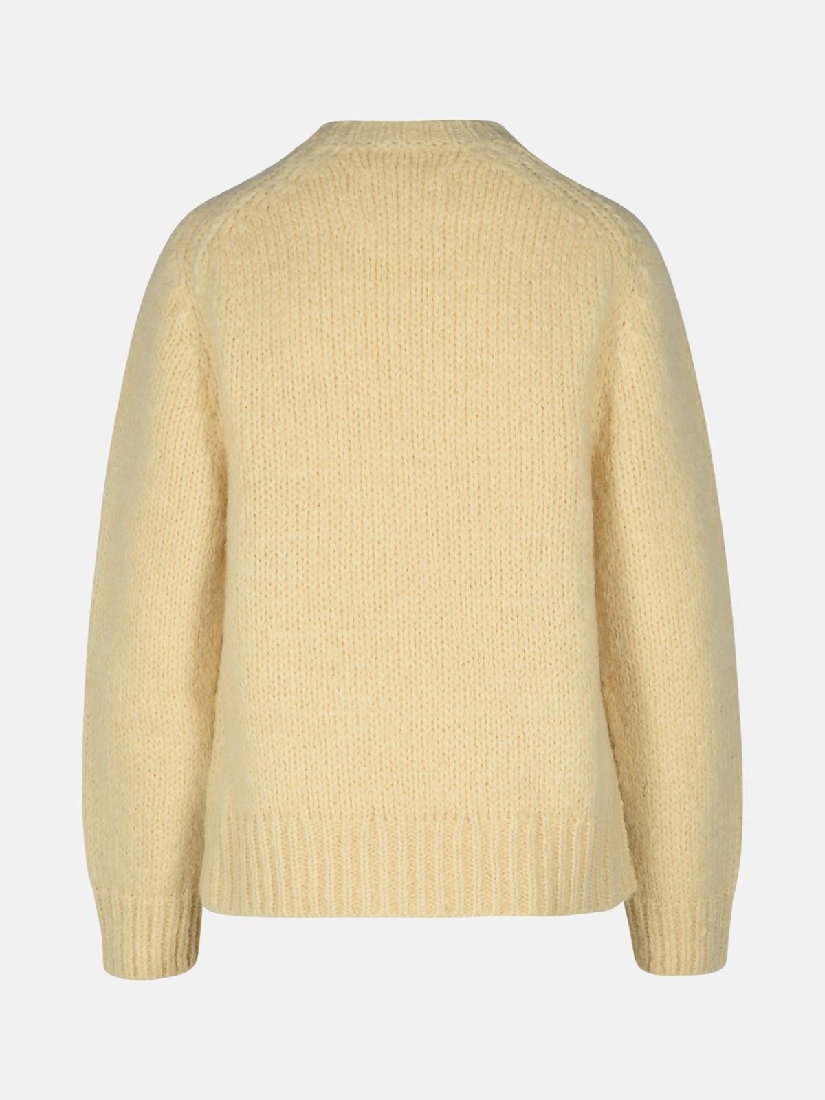 CREAM MOHAIR BLEND SWEATER - 3